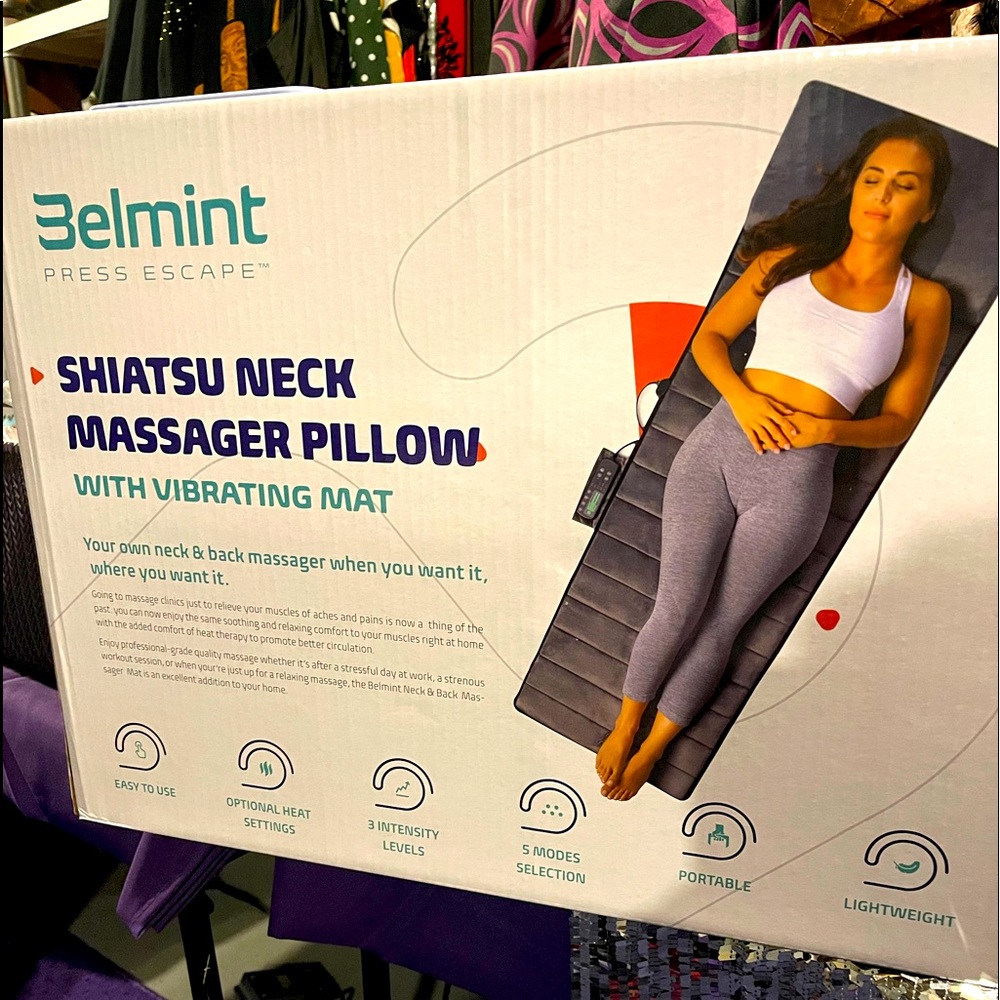 Shiatsu Neck Massager Pillow Full Body Vibrating Mat